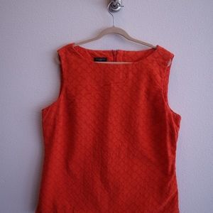 Talbots Eyelet Shell Sleeveless Top, Red/Orange